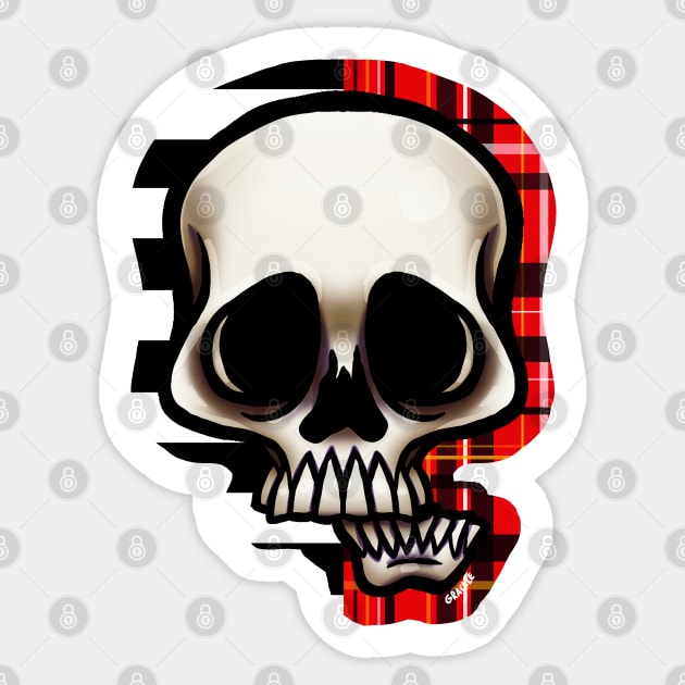 Split Pattern Skull Sticker by Jan Grackle